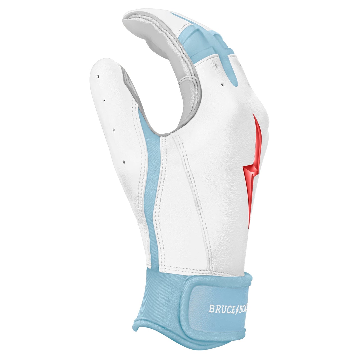 BRUCE BOLT HAPP Series Short Cuff White Batting Glove - White