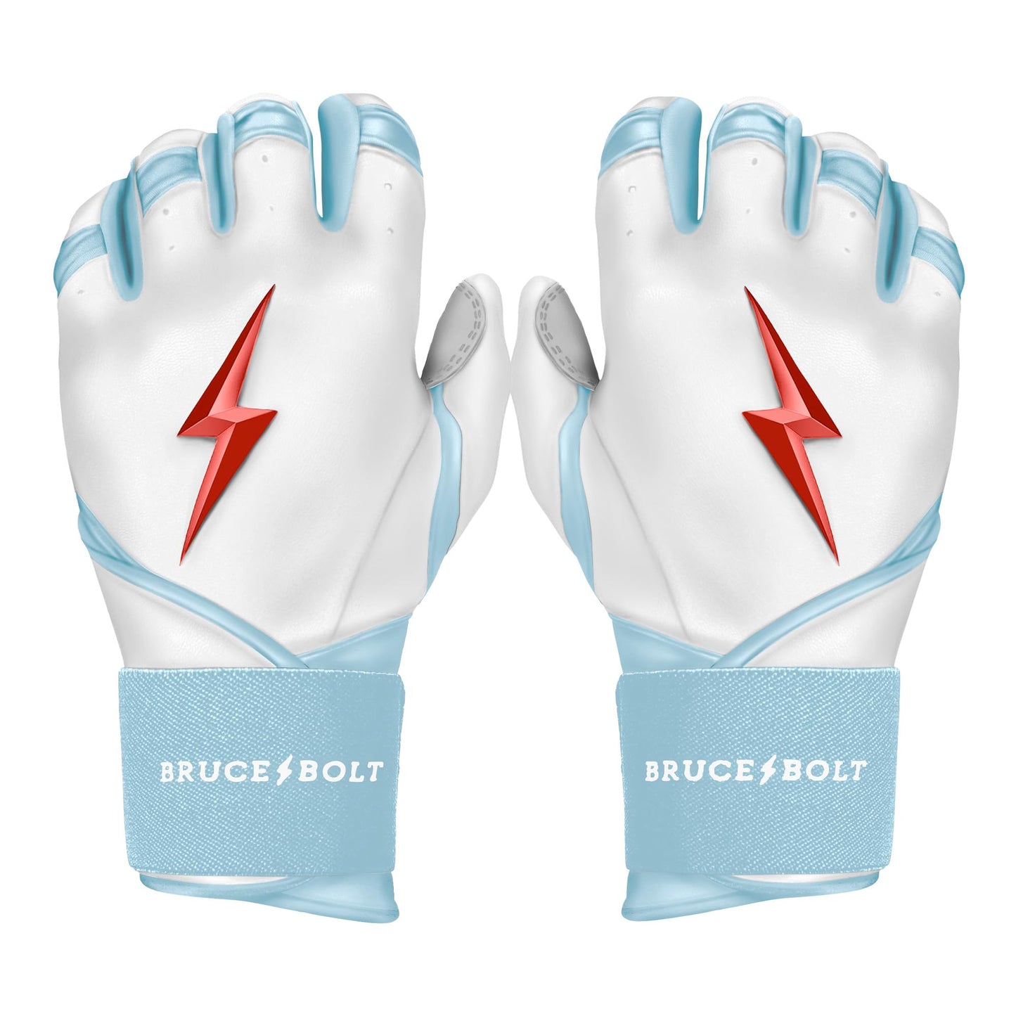 BRUCE BOLT HAPP Series Long Cuff White Batting Glove - White
