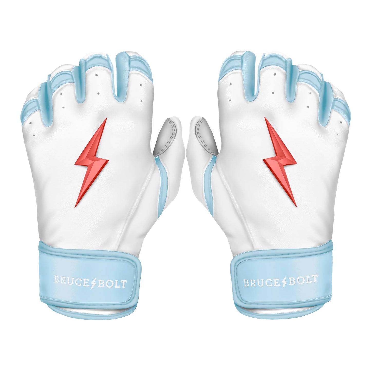 BRUCE BOLT HAPP Series Short Cuff White Batting Glove - White