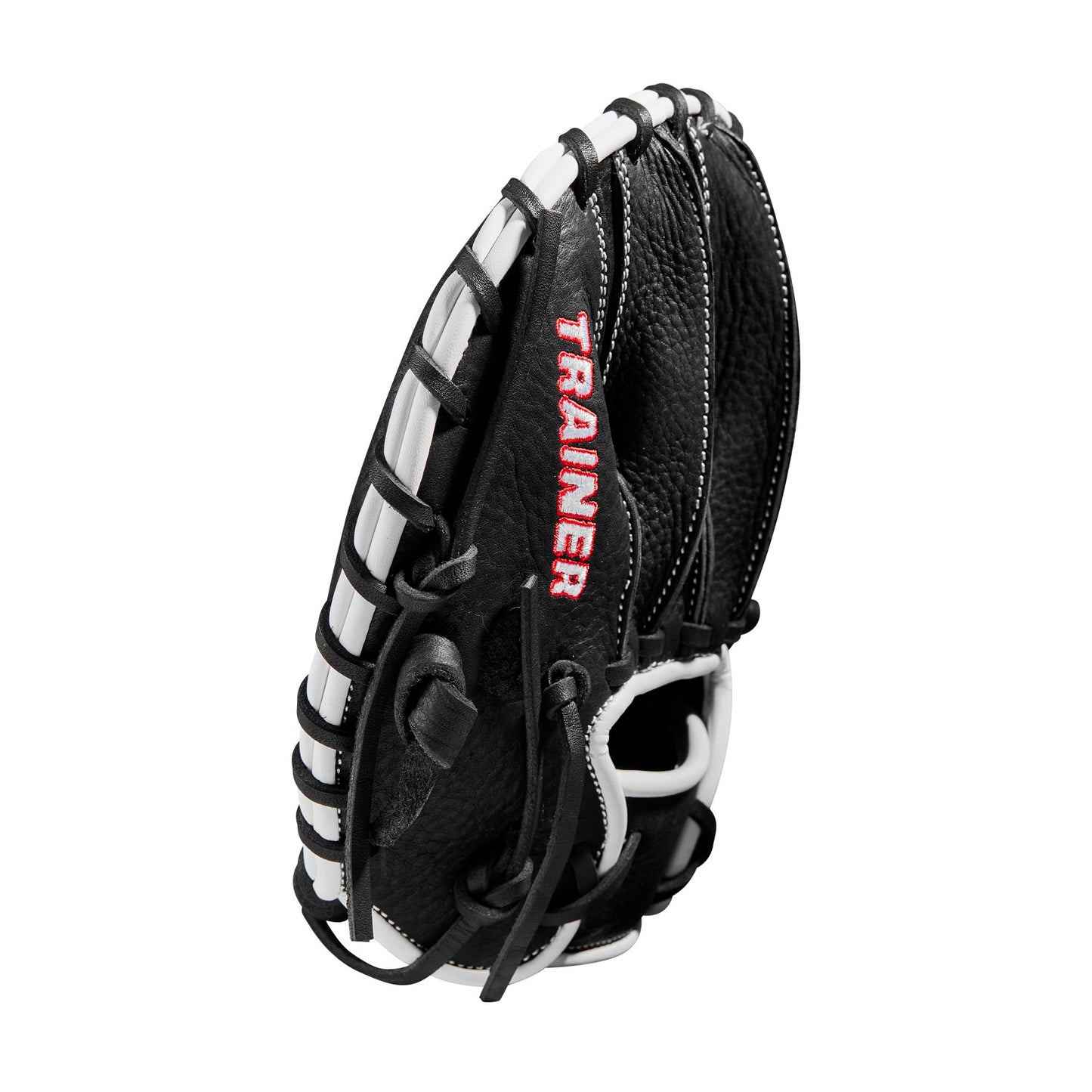 Wilson 27.5” Infield Pancake Training Baseball Glove - Right Hand Throw, Black/Red