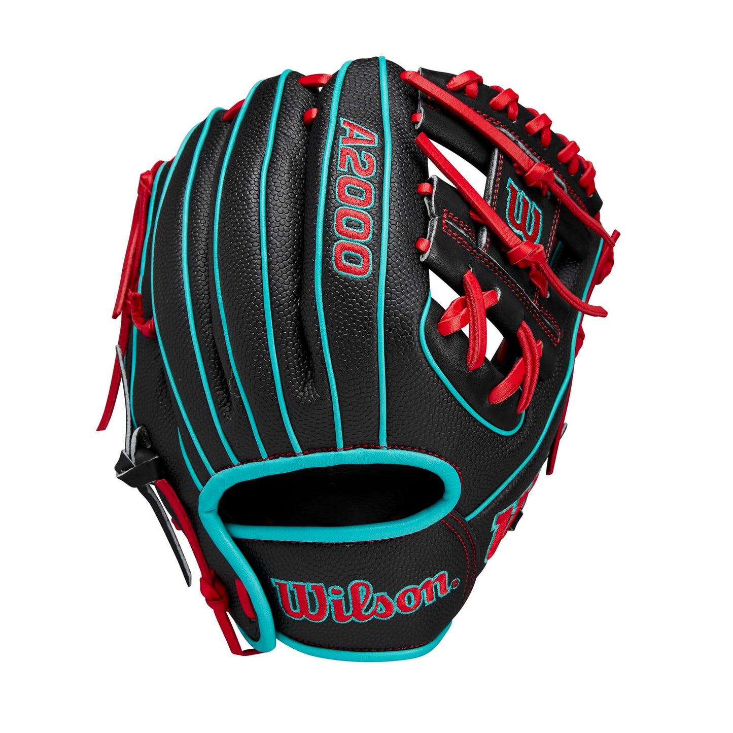 Wilson 2024 A2000 PF11SS 11” Infield Baseball Glove - Right Hand Throw, Black/Teal/Red