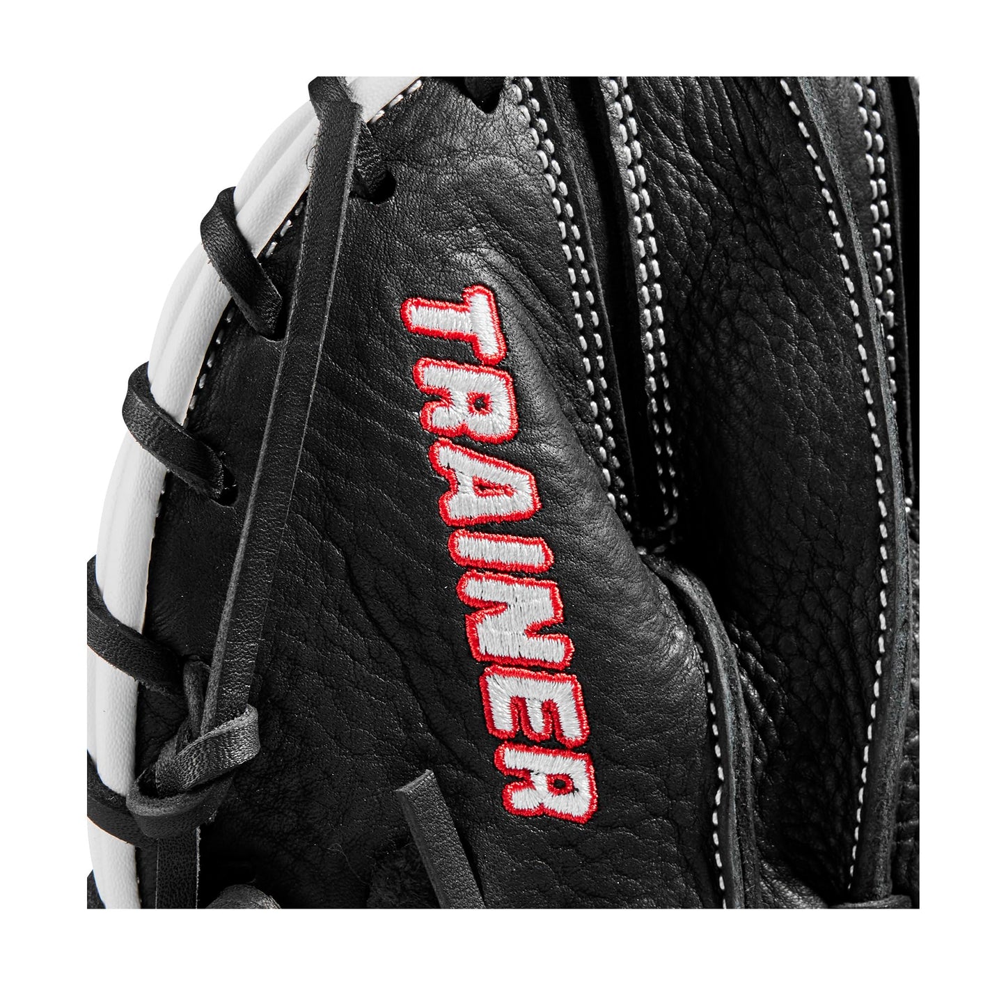 Wilson 27.5” Infield Pancake Training Baseball Glove - Right Hand Throw, Black/Red