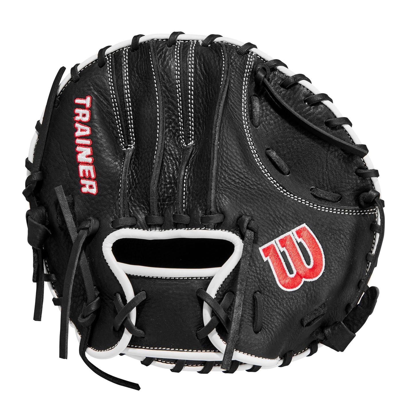 Wilson 27.5” Infield Pancake Training Baseball Glove - Right Hand Throw, Black/Red